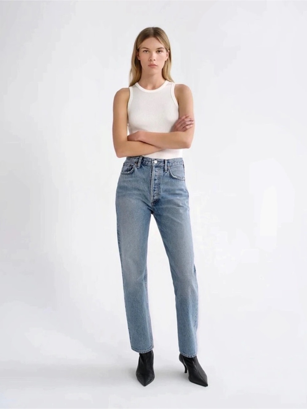 Brand New AGOLDE 90's Pinch Waist High Rise Straight Jean SAGE